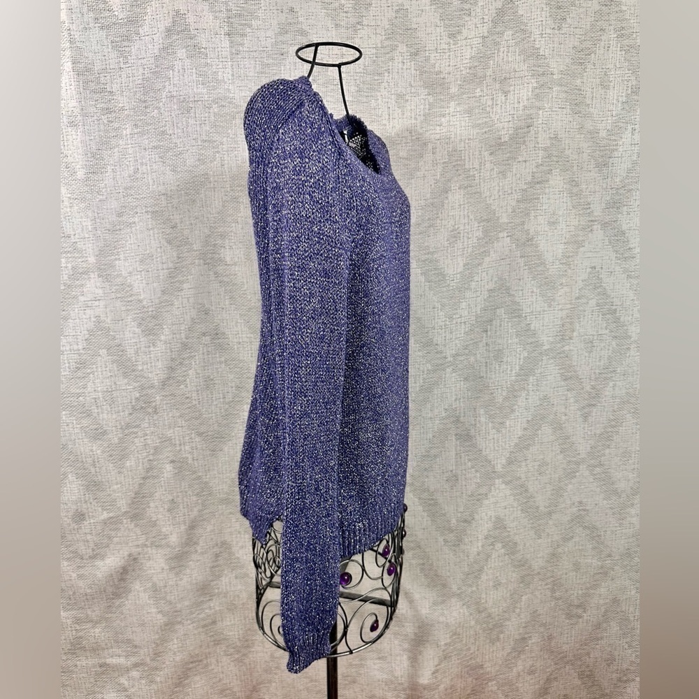 Divided by H&M blue glitter high low hem knit sweater size 8 - Picture 6 of 6